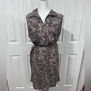 LOFT Multicolor Floral Pattern Shirt Dress